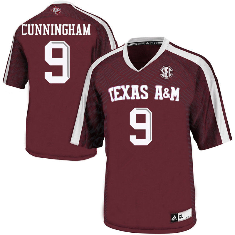 Men #9 Qualen Cunningham Texas A&M Aggies College Football Jerseys-Maroon - Click Image to Close